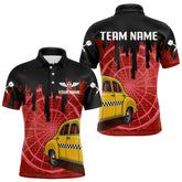 Maxcorners Red Dartboard & Black Dripping Color Men's Darts Shirt - Custom Name For Players MT2306