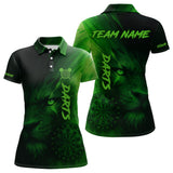 Maxcorners Custom Black-Green Horror Lion Dartboard Dart Polo Shirt For Men Grunge Dart Jerseys MT1309