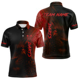 Maxcorners Custom Black-Red Horror Lion Dartboard Dart Polo Shirt For Men Grunge Dart Jerseys MT1309