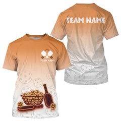 Maxcorners Custom Orange Pickleball T-Shirt For Men Pickleball Jerseys With Name Personalized LM2608