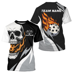 Maxcorners Custom Men's Flame Pickleball T-Shirt Personalized Orange Pickleball Team Jersey LM2608