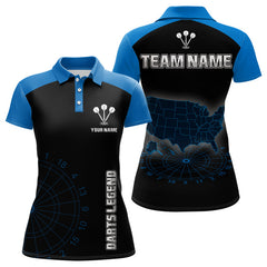 Maxcorners Navy Lightning US Map Dartboard Men's Darts Shirt - Custom Name For Dart Players MT1006