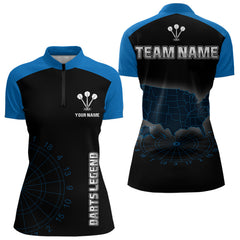 Maxcorners Navy Lightning US Map Dartboard Men's Darts Shirt - Custom Name For Dart Players MT1006