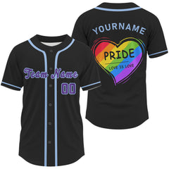 Maxcorners Love Is Love Baseball Jersey Custom LGBT Pride Shirt For LGBTQ+ Fans LM2608