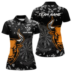 Maxcorners Bull & Dartboard Custom Grunge Men's Darts Polo Shirt - Darts Team Jersey 1 LM1307