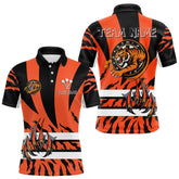 Maxcorners Fierce Tiger & Claws Dartboard Men's Orange Darts Shirt - Custom Name For Players MT1706