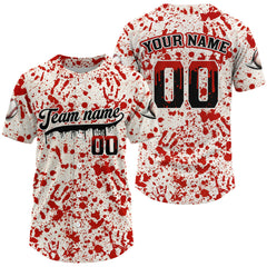 Maxcorners Custom Red Blood Halloween Baseball Shirt For Men Creepy Baseball Tournament Jerseys LM1109