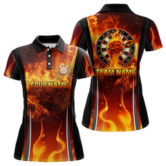 Maxcorners Flaming Hand Holding Dart Arrow Men's Darts Shirt - Custom Name For Darts Jersey MT2306