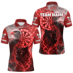 Maxcorners Custom Darts Shirt For Men Lightning Eagle Panther Dartboard Dart Team Jerseys | Red TU1908