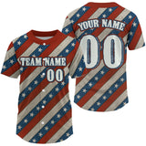 Maxcorners Custom American Flag Men's Baseball Ball Jerseys Patriotic Baseball Shirt For Newborns LM0409