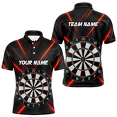 Maxcorners Men's Personalized Darts Shirt With Red Laser Streaks And Dual Dartboards