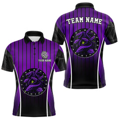 Maxcorners Custom Black And Purple Cobras Dartboard Dart Polo Shirt For Men Dart Team Jerseys LM0210