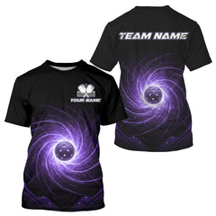 Maxcorners Custom Lightning Purple Swirl Pickleball Ball T-Shirt Men Outfits Pickleball Jerseys MT0811