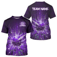 Maxcorners Custom Purple Splatter Pickleball Ball T-Shirt Men Multi-Color Pickleball Team Jerseys MT0811