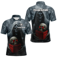 Maxcorners Custom Red Dripping Grim Heaper Creepy Christmas Dart Polo Shirt For Men Xmas Dart Jersey LM1809
