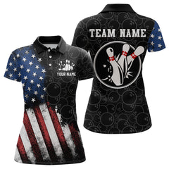 Maxcorners Personalized American Bowling Shirt Polo Bowling Jersey Patriotic Bowling Outfit