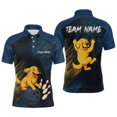 Maxcorners Funny Golden Retriever Dog Bowling Shirt for Men Custom Polo & Quarter-Zip Bowling Team Jersey LM2608