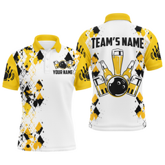 Maxcorners Personalized Beer Bowling Team Jerseys Unisex Polo Bowling Shirt For Men Women
