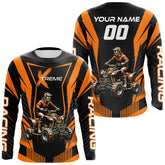 Maxcorners Orange ATV Motocross Jersey Men Youth Upf30+ Custom Quad Bike Shirt Boys Girls Extreme Off-Road PDT898 MT2809