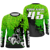 Maxcorners Personalized ATV Motocross Jersey Green UPF30+ Men Kid Quad Bike Shirt ATV MX Off-Road Riding Shirt LM2809