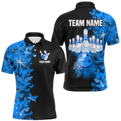 Maxcorners Butterfly Bowling Polo Shirts For Men Women Custom Bowling Jersey Team