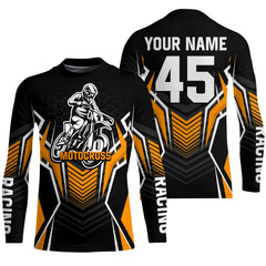 Maxcorners Orange Motocross Jersey Men Women Kid Upf30+ Custom Dirt Bike Shirt Off-Road Jersey Boys Girls MT2809