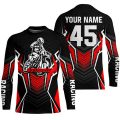 Maxcorners Red Motocross Jersey Men Women Kid Upf30+ Custom Dirt Bike Shirt Off-Road Jersey Boys Girls MT2809