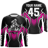 Maxcorners Pink Motocross Jersey Men Women Kid Upf30+ Custom Dirt Bike Shirt Off-Road Jersey Boys Girls MT2809