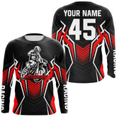 Maxcorners Red Motocross Jersey Men Women Kid Upf30+ Custom Dirt Bike Shirt Off-Road Jersey Boys Girls MT2809