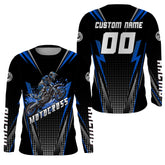 Maxcorners Personalized Blue Motocross Jersey Kid&Adult Upf30+ Dirt Bike Shirt Off-Road Motorcycle Racing MT2709