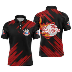 Maxcorners Flame Bowling Team Multicolor Option Customized Name 3D Shirt