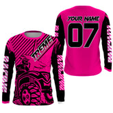 Maxcorners Custom Quad Bike Jersey Kid Men Women Upf30+ Pink ATV Motocross Shirt Extreme Rider PDT841 MT2809