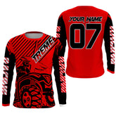 Maxcorners Custom Quad Bike Jersey Kid Men Women Upf30+ Red ATV Motocross Shirt Extreme Rider PDT841 MT2809