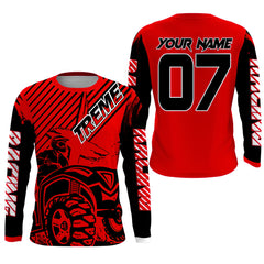 Maxcorners Custom Quad Bike Jersey Kid Men Women Upf30+ Red ATV Motocross Shirt Extreme Rider PDT841 MT2809