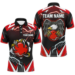 Maxcorners Custom Eagle Bowling Shirts For Men & Women Polo Bowling Team Jerseys | Red
