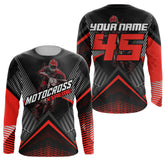Maxcorners Custom Motocross Riding Jersey Men Women Kid Upf30+ Red MX Dirt Bike Shirt Off-Road Jersey MT2709