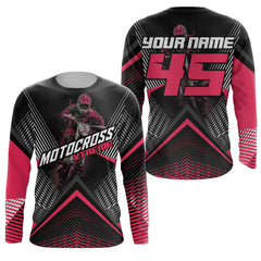 Maxcorners Custom Motocross Riding Jersey Men Women Kid Upf30+ Pink MX Dirt Bike Shirt Off-Road Jersey MT2709