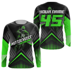 Maxcorners Custom Motocross Riding Jersey Men Women Kid Upf30+ Green MX Dirt Bike Shirt Off-Road Jersey MT2709
