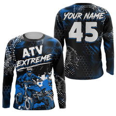 Maxcorners Blue ATV Motocross Jersey Kid Men Women UPF30+ Custom Quad Bike Shirt Off-Road PDT843 MT2809