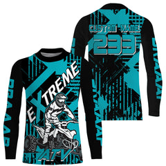 Maxcorners Kid Women Men ATV Motocross Jersey UPF30+ Custom Quad Bike Shirt Extreme Off-Road PDT842 MT2809