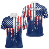 Maxcorners Custom Patriotic Golf Polo Shirts for Men Women Team Golf Shirts Personalized LM2007