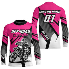 Maxcorners Pink Motocross Racing Off-road Jersey For Men Kid Dirt Bike Riding Shirt Women MT2709