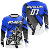 Maxcorners Blue Motocross Racing Off-road Jersey For Men Kid Dirt Bike Riding Shirt Women MT2709