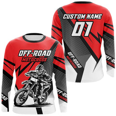 Maxcorners Red Motocross Racing Off-road Jersey For Men Kid Dirt Bike Riding Shirt Women MT2709