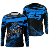 Maxcorners Blue Motocross Racing Jersey Upf30+ Dirt Bike Shirt Motorcycle Off-Road MX Jersey MT2709