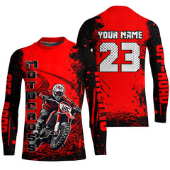 Maxcorners Red Motocross Jersey Custom Dirt Bike Shirt Upf30+ Kid Men Women Off-road Racing Shirt MT2709