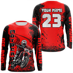 Maxcorners Red Motocross Jersey Custom Dirt Bike Shirt Upf30+ Kid Men Women Off-road Racing Shirt MT2709