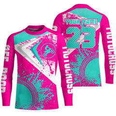 Maxcorners Motocross Jersey Pink Custom Dirt Bike Shirt For Kid Men Women Off-road Racing Shirt MT2709