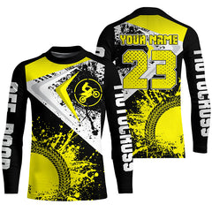 Maxcorners Motocross Jersey Yellow Custom Dirt Bike Shirt For Kid Men Women Off-road Racing Shirt MT2709
