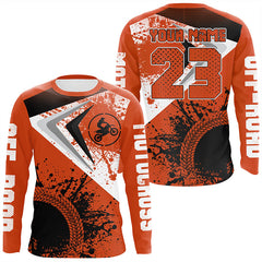 Maxcorners Motocross Jersey Orange Custom Dirt Bike Shirt For Kid Men Women Off-road Racing Shirt MT2709
